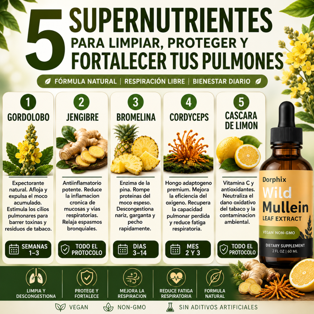 Limpia Tus Pulmones en Semanas — Gotas de Gordolobo🍃🍂